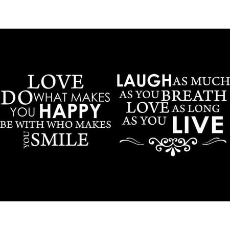 White 32" x 45" Love do what makes you happy.... Vinyl Wall Art Home Decor Decal Sticker