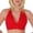 Red, variant on Lace Halter Bras for Women Deep V Neck Backless Side Support Lifting Wireless Push Up Bra