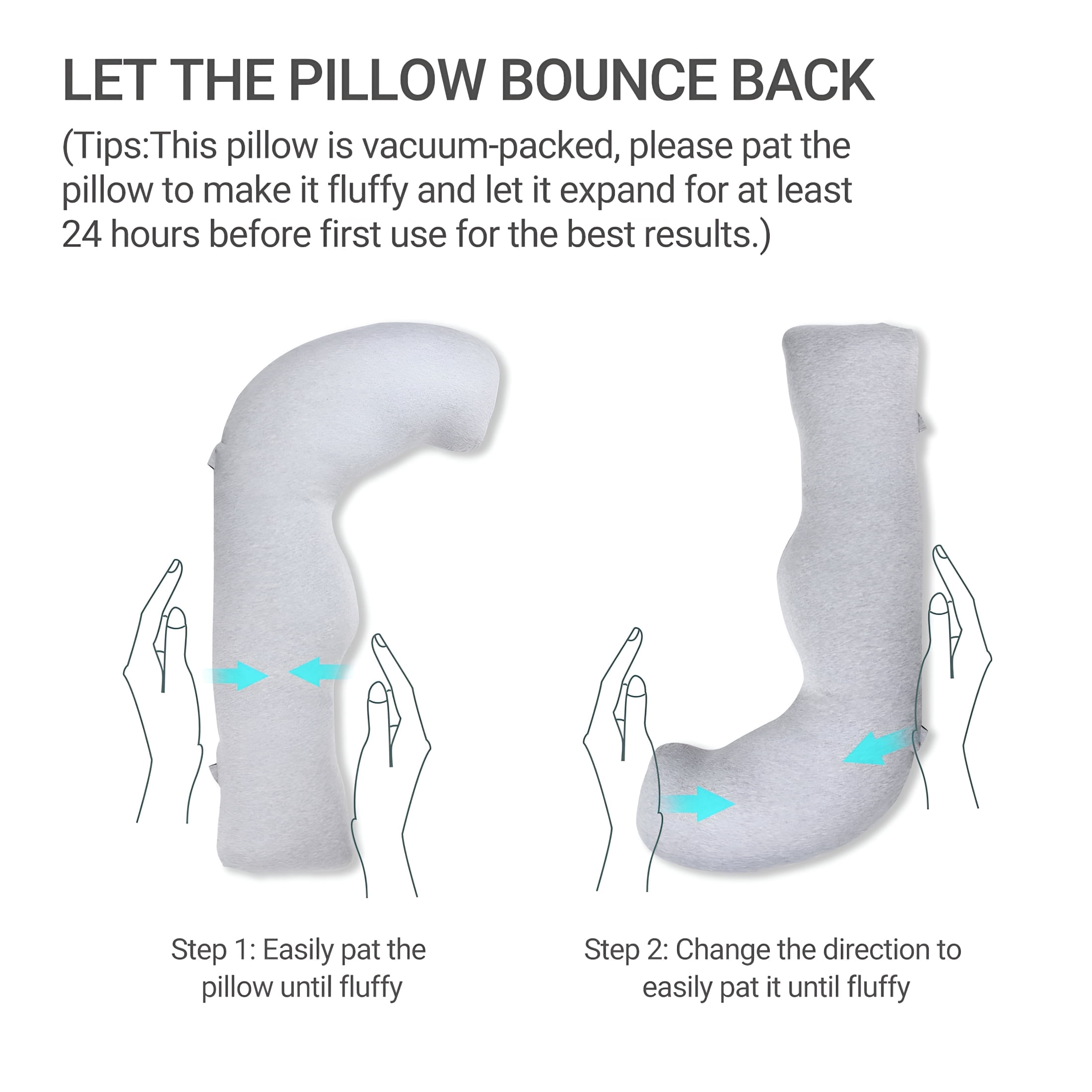 XIBUFE 2026 New J Shaped Pregnancy Pillows for Side Sleeping,Maternity Body Pillows for Pregnancy with Jersey Cover,Shaped Sleep Pillow,Gray