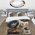 thumbnail image 2 of Designart "Poppy Flowers in Navy Blue and Gold IV" Floral & Botanical Bedding Covert Set - Poppy Blue Floral Bed Set With 2 Shams, 2 of 6