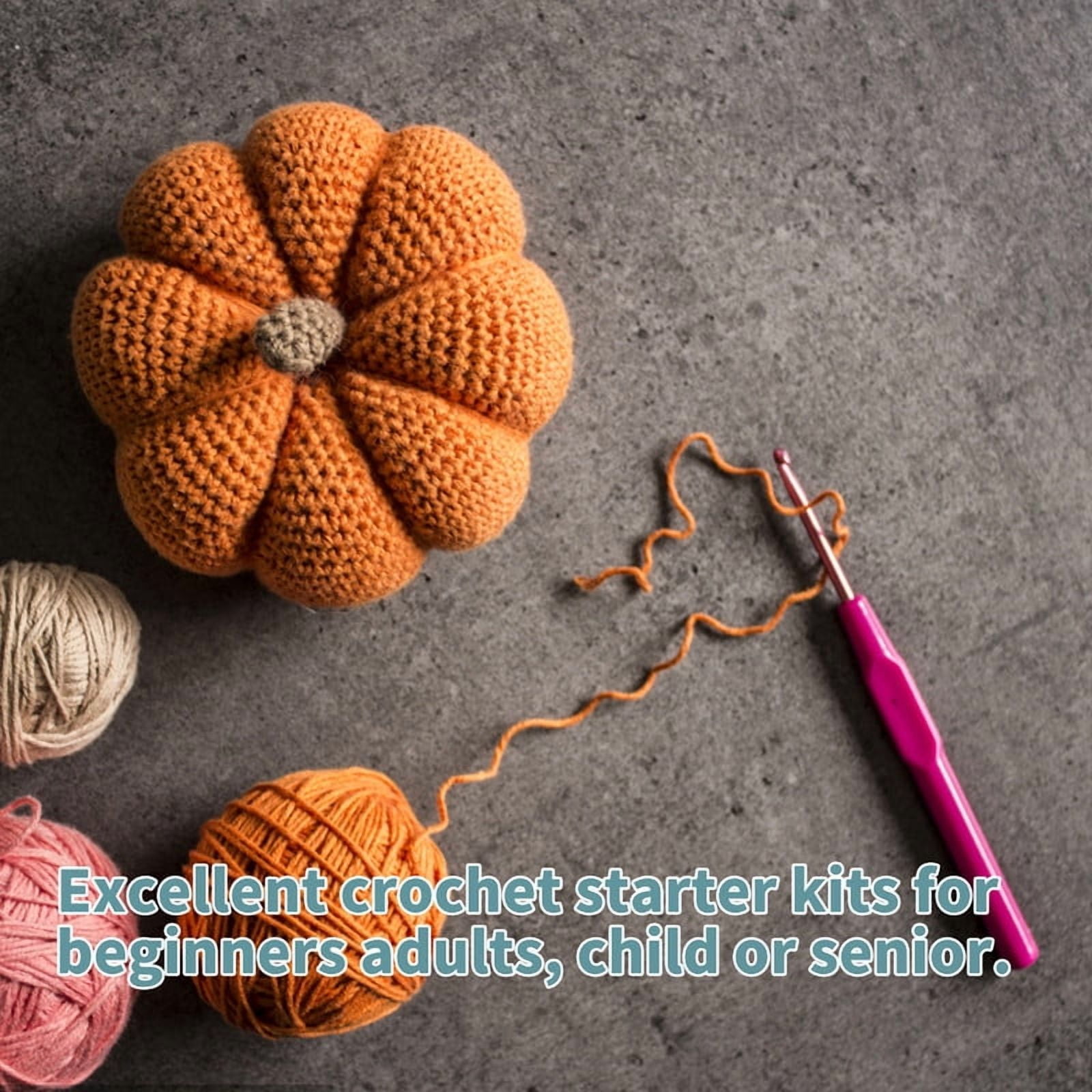 Crochet Yarn Kit Ergonomic Handle Assorted Colors Smoothing Crochet Hook Set for Beginner DIY