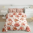 thumbnail image 2 of jejeloiu Brown Kawaii Capybara Twin Comforter Sets,Pink Cherry Blossom Bedding Set For Teens Reversible 2pcs, 2 of 8