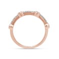 thumbnail image 4 of 1/8 Carat Round Cut Lab Created Moissanite Diamond Station Wedding Band Ring In 10K Solid Rose Gold Jewelry For Women (G-H Color, VVS1 Clarity, 0.12 Cttw)-5, 4 of 7