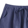thumbnail image 3 of Byworldtasic Womens Shorts Casual Loose Elastic Drawstring Summer Beach Bermuda Pocketed Shorts, 3 of 4