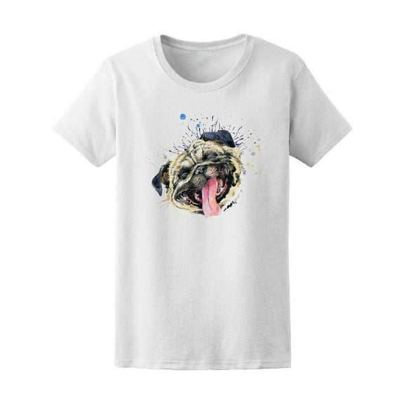 Cute Pug Dog Watercolor  T-Shirt Men -Image by Shutterstock, Male 4X-Large