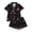 00-Black170, variant on WOYY Girls Matching Halloween Pajamas Short Sleeve Button Down Sleepwear Set, Sizes 3-14