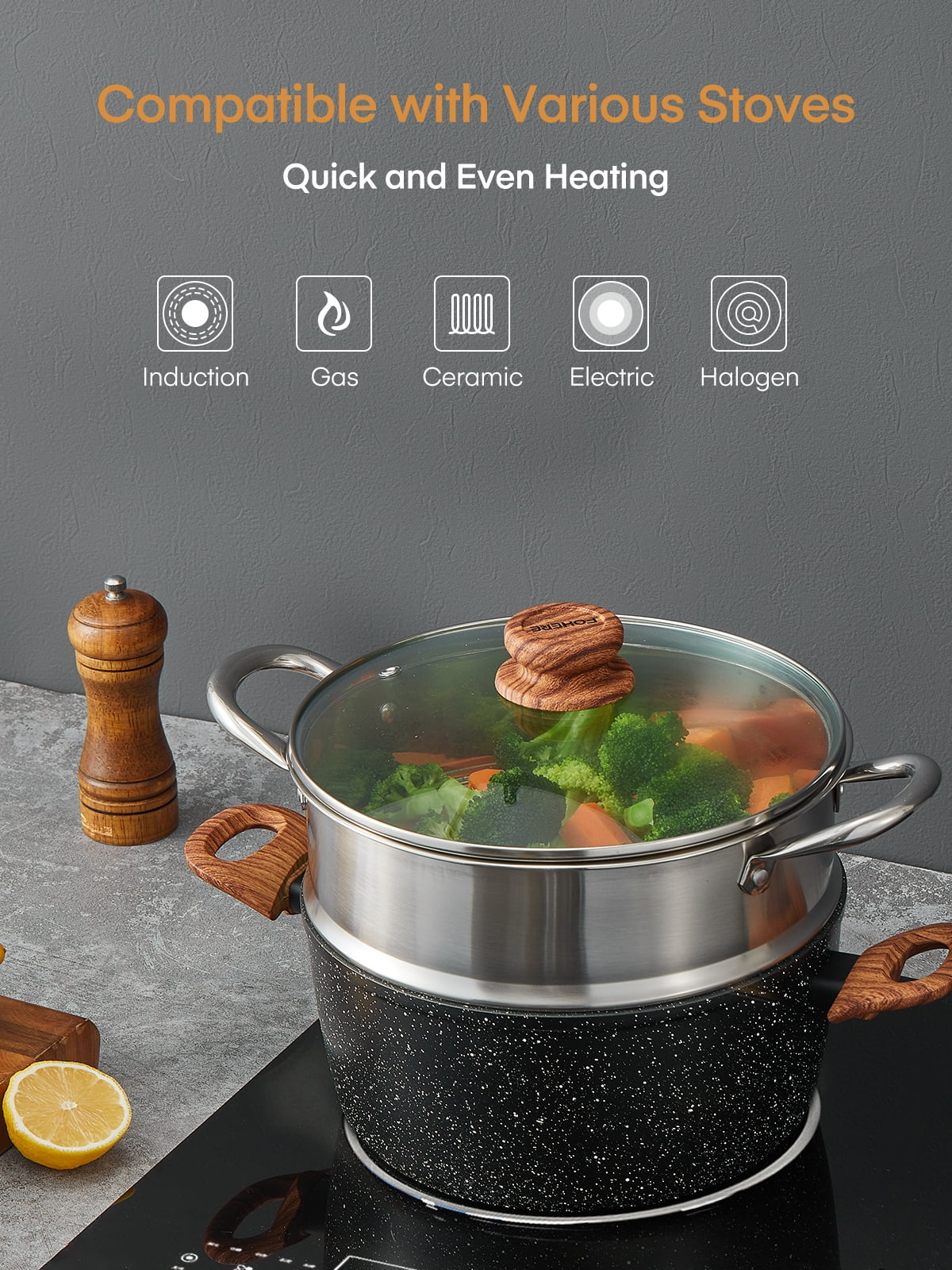 1pc Pans For Cooking, Soup Pot, Five-Ply Stainless Steel Saute Pan, Hot Pot  6 Quarts Deep Frying Pan, 12 Inch Induction Compatible Cooking Pan, Sauté  Pan With Lid, Dishwasher & Oven Safe