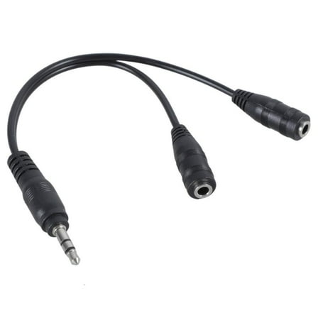 Stereo Audio Plug 3.5mm 1 Male to 2 Female Adapter Cable Y Spliter Cable