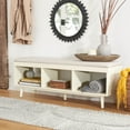 thumbnail image 2 of SAFAVIEH Cricket Open Shelf Bench with Cushion, Cream, 2 of 11