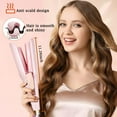 thumbnail image 3 of 2 Barrel Hair Waver for Beach Waves, 1.25 Inch Ceramic Hair Crimper Tool with 5 Adjustable Temperatures, Ionic Technology for Frizz Control & Fast Heating, PINK, 3 of 12