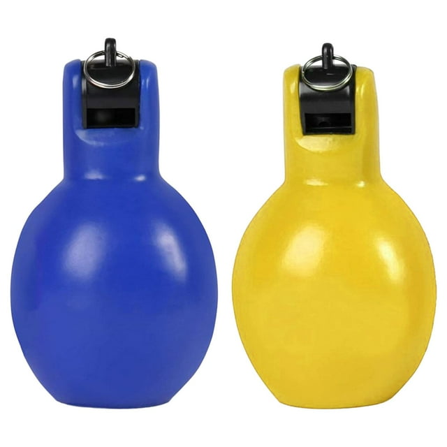 Silbatos de mano Zulema 2 piezas amarillo y azul apretar silbatos