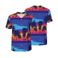 thumbnail image 3 of Daiia Beach with Palm Trees Mens Baseball Jersey Button Down Shirts Short Sleeve Sports Uniforms-Large, 3 of 9