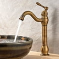 Antique brass faucet with 360 degree rotating hot and cold basin faucet
