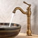 thumbnail image 4 of Grifo de latón antiguo con grifo de lavabo giratorio de 360 grados para agua caliente y fría, grifo de lavabo alto con cabezal de agua negro, 4 of 5