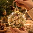 thumbnail image 3 of Illuminated Scripture Keepsake Ornament, Lighted Hanging Decoration with Bible Verse, Religious Themed Holiday Ornament, Transparant Ball with 2D Flat Sheet for Christmas Tree Home Display, 3 of 7