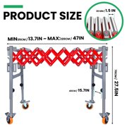 600LBS Connectable Roller Conveyor, Splice 2+ Sections with Built-in Hook, Max Length 94, Heavy Duty for Warehouse Workshop