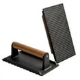 thumbnail image 4 of Cast Iron Grilling Press Set: Durable Uncoated Meat Press Tools with Striped & Checkered Patterns - Rectangular and Circular Shapes for Versatile Grilling, Enhancing Flavor and Texture in Grilled, 4 of 5