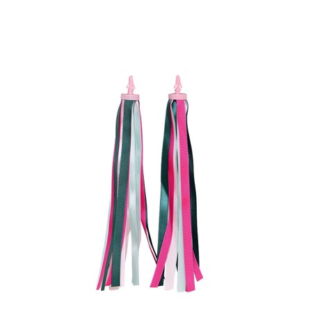 Yucurem 2x Kids Scooter Bike Decor Ribbon Bicycle Handlebar Tassel Streamers (Pink)