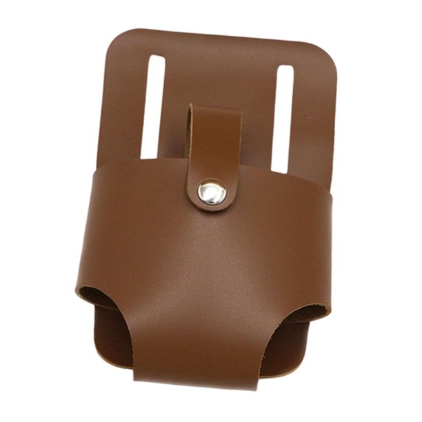Estuche para cinturón con cinta métrica, herramienta de seguro para electricistas, artesanía en cuero sintético. Marrón oscuro