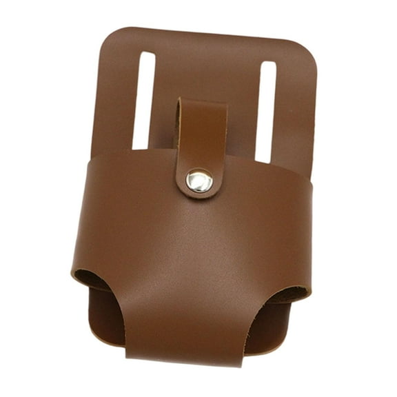 FashionCha Tape Measure Belt Holder Pouch Electrician Labor Insurance Tool PU Leather Craft Dark Brown