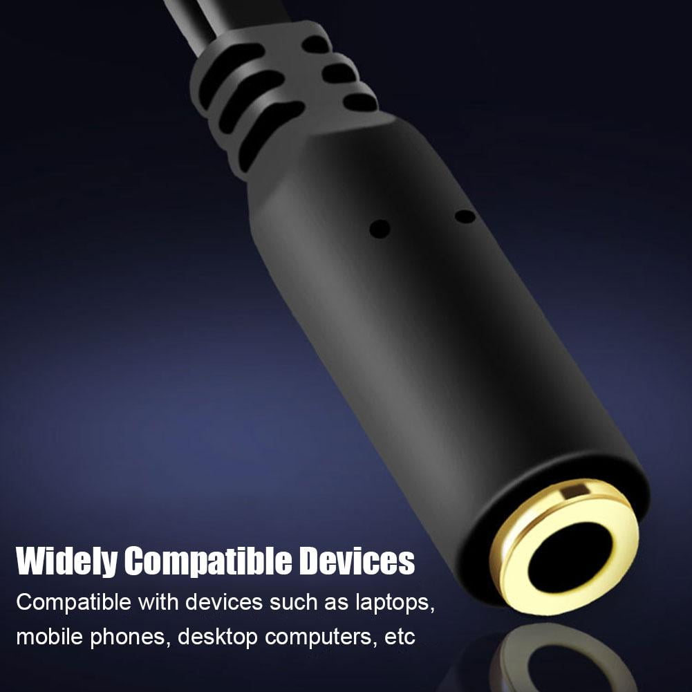 Headphone Splitter Adapter, 3.5mm Mic Cable for Computer, Headset 3.5mm Female to 2 Male Microphone Audio Stereo Jack, Earphones Adapter for PC Laptop Gaming