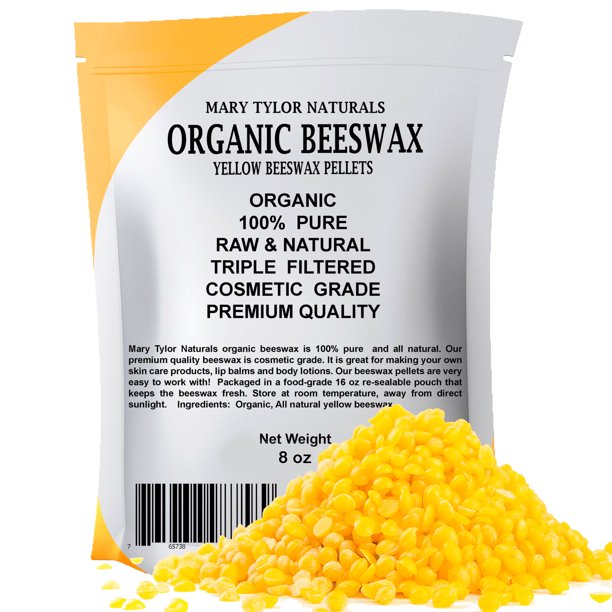 Yellow Beeswax Pellets (8 oz), Cosmetic Grade Organic BeesWax Pellets