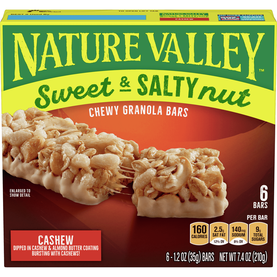 Nature Valley Sweet & Salty Nut Chewy Granola Bars, Cashew, 6 Ct, 7.4 Oz - Walmart.com - Walmart.com