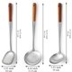 thumbnail image 2 of Juego Utensilios Wok Acero Inoxidable Mango Madera 17 Pulgadas Cucharon Espumadera Espátula Cocina, 2 of 5