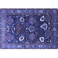 thumbnail image 1 of Ahgly Company Machine Washable Indoor Rectangle Oriental Blue Industrial Area Rugs, 5' x 7', 1 of 4