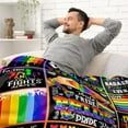 thumbnail image 5 of Pride Blanket Rainbow Pride Throw Blanket Colorful Soft Cozy Warm Flannel Fleece Throw Blanket, Gifts for Adults, Blankets, Blanket Gifts for Couch Sofa Bed Travel 50"X60", 5 of 6
