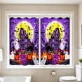 thumbnail image 6 of Gumesh Halloween Kitchen Curtains Cafe Curtains for Bathroom Dining Room Living Room Pocket Window Drapes 2 Panels Set 28"x47", 6 of 6
