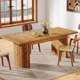 thumbnail image 3 of Tribesigns 78.7" Extra Long Dining Table for 6-8 People, Large Farmhouse Kitchen Table with Wooden Tabletop, Rustic Style Rectangular Dinner Table for Dining Room, Kitchen, Living Room, Brown, 3 of 8