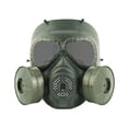 thumbnail image 4 of Máscara facial completa CS con máscara protectora de ventilador para fiesta deportiva al aire libre de Halloween Negro Lente Verde Cola Equipo de cara completa, 4 of 7