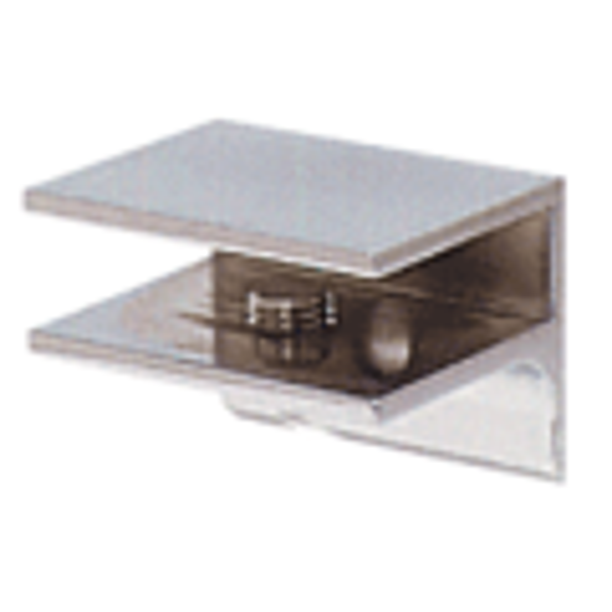 CRL EH132 Chrome Square Interior Shower Shelf Clamp with Support Leg
