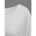 thumbnail image 5 of Womens Short Sleeve Boat Neck Side Shirring Dolman Drape Top, 5 of 6