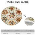 thumbnail image 6 of Elastic Edge Round Tablecloth with Bohemian Style - Floral Pattern for 52 to 56 Inch Tables - Stretchable Dining Cover, 6 of 7