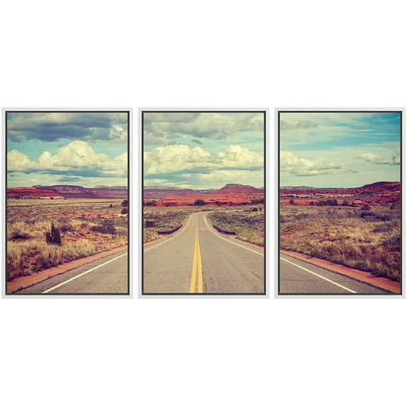wall26 Framed Canvas Print Wall Art Set Path Through Grand Canyon National Park Nature Wilderness Photography Realism Rustic Colorful Landscape for Living Room, Bedroom, Office - 16"x24"x3