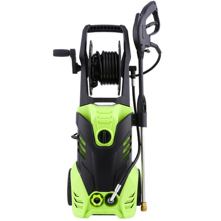 Electric Pressure Washer,2200PSI 1.7GPM Washer Soap Cleaner, (5) Nozzle Adapter,with 10m Longer Cables and Cable Reel,Hoses and Detergent Tank,for Cleaning Car, Houses Driveways, Patios,and (Best Way To Pressure Wash Driveway)
