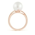thumbnail image 2 of Angara Solitaire South Sea Cultured Pearl Bypass Split Shank Ring in 14K Rose Gold for Women | June Birthstone Jewelry for Her, 2 of 8