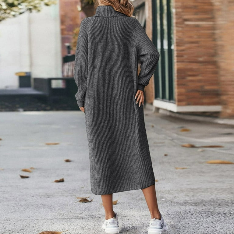 merino wool sweater dress Chanyarn Women's Merino Wool Blend V-Neck Ribbed Bodycon Knit Dress Tan5007 / XL