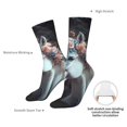 thumbnail image 2 of Yiaed Flower Crown White Horse Print Great elasticity Crew Socks Sports socks for Men and Women, 2 of 5