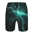 thumbnail image 3 of Fotbe Green Lightning Flash Trajes de Baño Estampados para Hombre, Shorts de Verano de Secado Rápido, Ropa de Playa, Bañadores-3X-Large, 3 of 6
