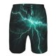 thumbnail image 3 of Balery Green Lightning Flash Traje de Baño Estilo Hawaiano para Hombre, Shorts de Secado Rápido con Bolsillos-X-Large, 3 of 6