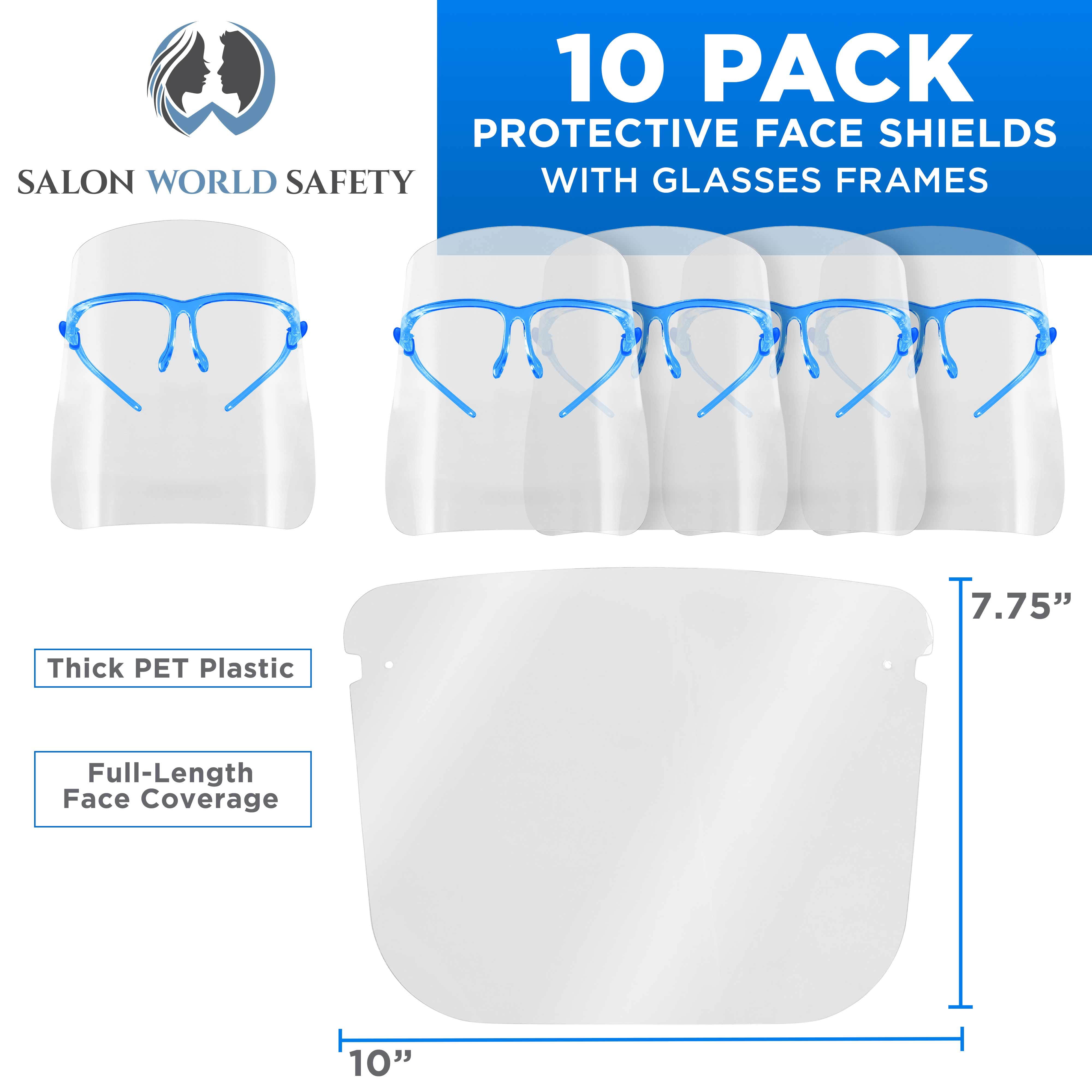 Details about   TCP Global Salon World Safety Face Shields with Black Glasses Frames Pack of 4 