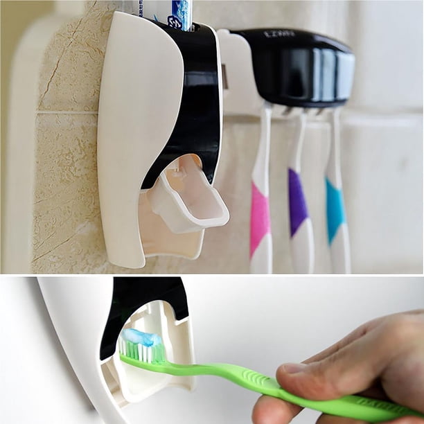 Inteprter Dispensador automático de de para el baño del hogar a la moda + 5 uds. Juego de soporte para cepillos de dientes, juego familiar, Almacenamiento y organización del hogar Inteprter HA013972-00