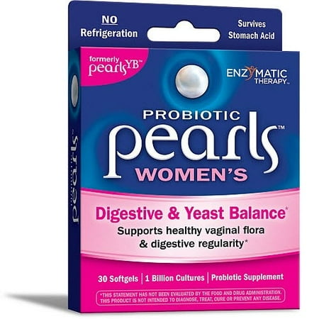 Probiotic Pearls Womens for Digestive and Yeast Balance 1 Billion Cultures 30 (Best Probiotic For Acid Reflux)