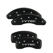 MGP 4 Caliper Covers Engraved Front & Rear Vtech Matte Black finish silver ch