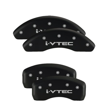 MGP 4 Caliper Covers Engraved Front & Rear Vtech Matte Black finish silver ch
