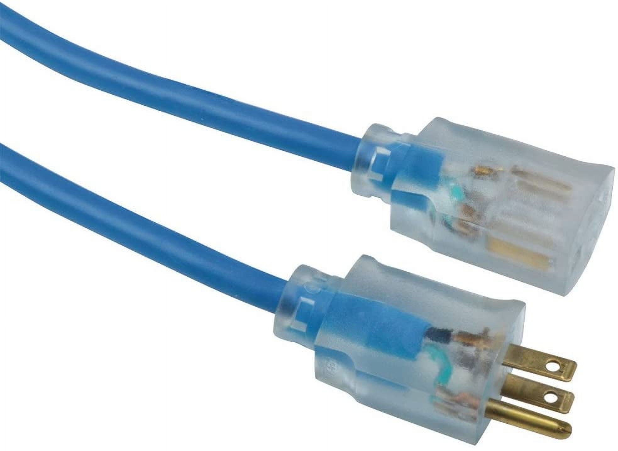 Coleman Cable 2469SW8806 14 Gauge 100 ft Blue 1 Outlet Outdoor Extension Cord