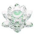thumbnail image 5 of Crystal Lotus Flower Crafts Paperweights Glass Lotus Model Green & Yellow, 5 of 5